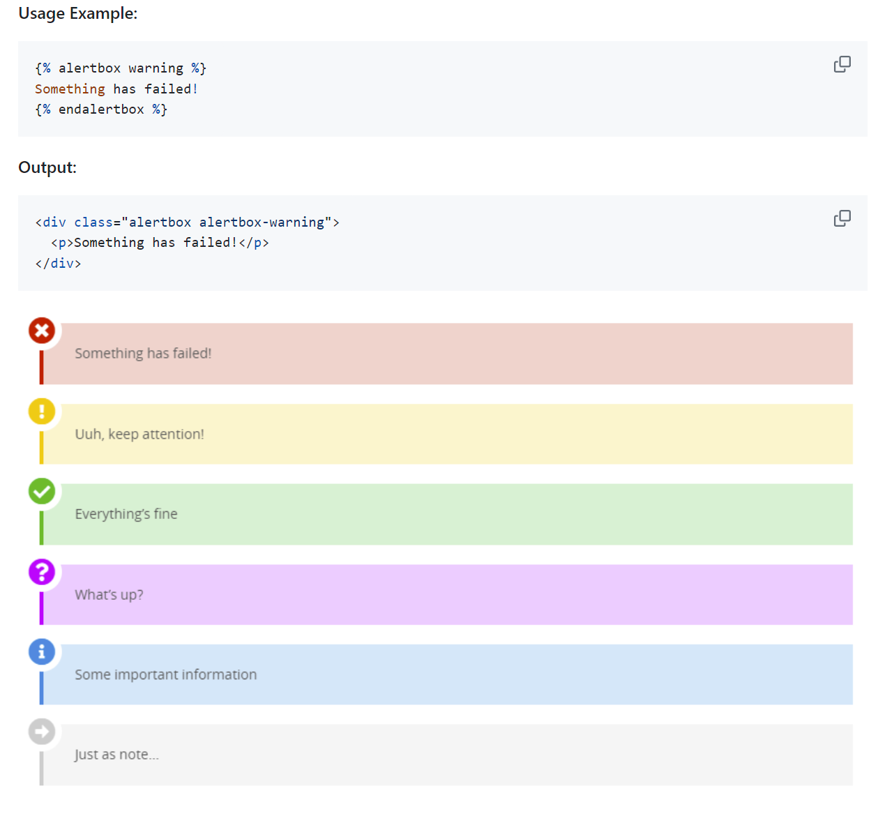 Alertbox in tag plugins for kiko.io